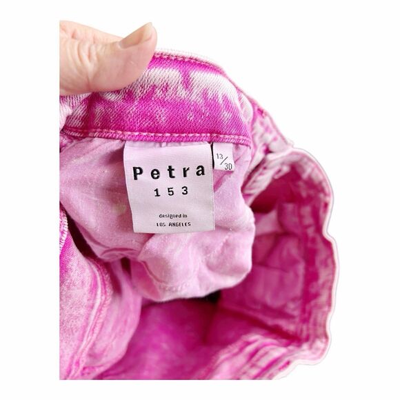 Petra153 Acid Wash Pink High Rise Straight Cropped Jeans Sz 13/30 - Picture 9 of 9